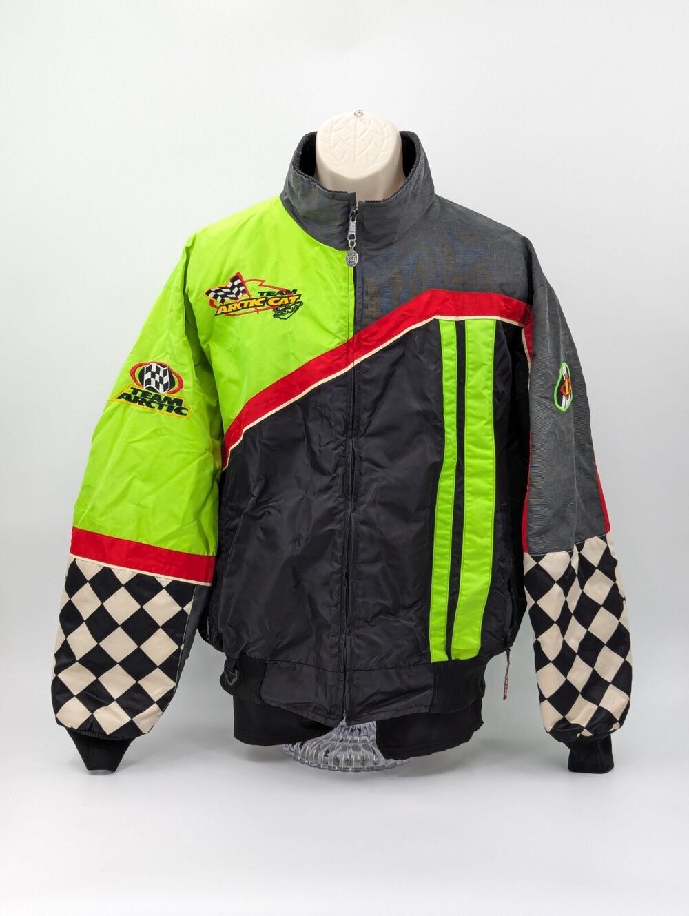 Team Arctic Cat Racing #1 Checkered Color Block Jacket Snowmobile Size Large